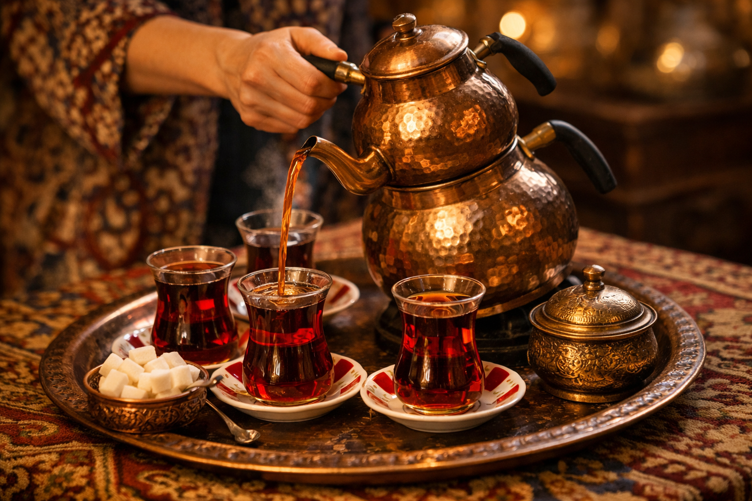 Geleneksel Turk cayi ikrami